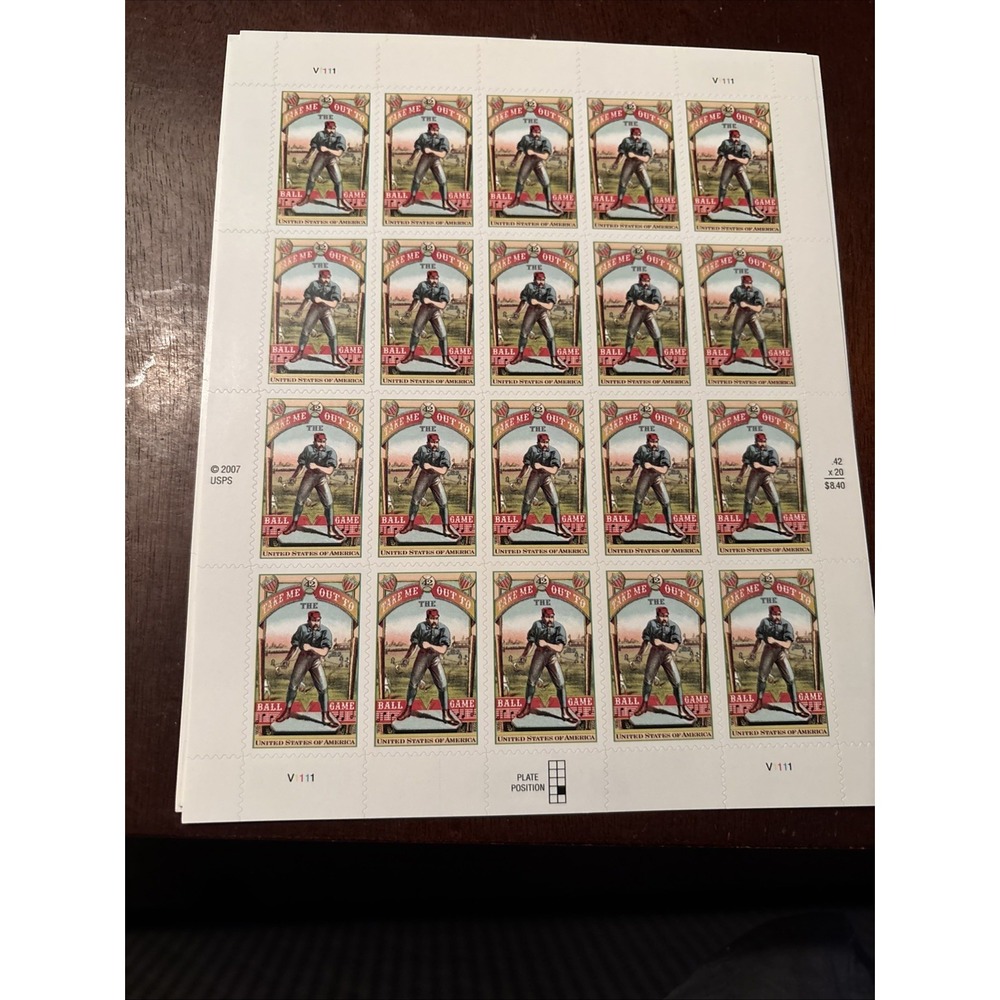 Lot Of (3) USPS Stamps 2007 "Take Me Out To The Ball Game" $.42 stamps 20/sheet